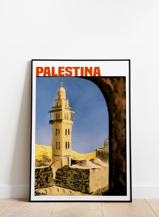 Vintage Palestine Poster Wall Art I Palestina Old City Travel Poster